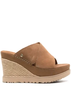 Women UGG Braided Wedge-heel Sandals