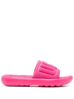Women UGG Embossed-logo Terry-cloth Slides