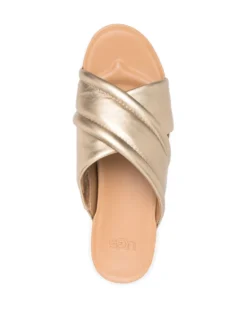 Women UGG Crossover-strap Leather Slides -Ugg Shop 20068686 45205806 1000